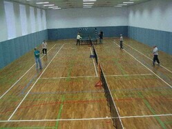 Ansicht der Turnhalle von der Tribüne aus Ansicht der Turnhalle von der Tribüne aus